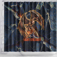 Heru-Ur Shower Curtain Flaming Wings and Sword Ancient Egyptian Warrior