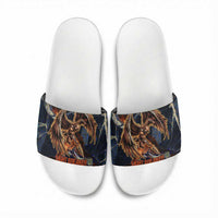 Heru-Ur Slide Sandals Flaming Wings and Sword Ancient Egyptian Warrior