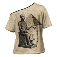 Imhotep Cross Shoulder Shirt Pyramid Blueprints Ancient Egyptian Architecture and Priest
