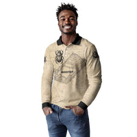Imhotep Long Sleeve Polo Shirt Pyramid Blueprints Ancient Egyptian Architecture and Priest