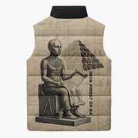 Imhotep Sleeveless Puffer Jacket Pyramid Blueprints Ancient Egyptian Architecture and Priest