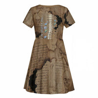 Imhotep Eye of Horus Kid Short Sleeve Dress Papyrus Scrolls Ancient Egyptian Medicine