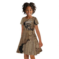 Imhotep Eye of Horus Kid Short Sleeve Dress Papyrus Scrolls Ancient Egyptian Medicine