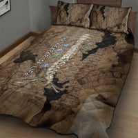 Imhotep Eye of Horus Quilt Bed Set Papyrus Scrolls Ancient Egyptian Medicine