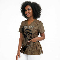 Imhotep Eye of Horus Scrub Top Papyrus Scrolls Ancient Egyptian Medicine