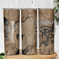 Imhotep Eye of Horus Skinny Tumbler Papyrus Scrolls Ancient Egyptian Medicine