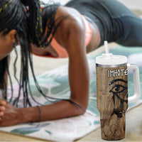 Imhotep Eye of Horus Tumbler With Handle Papyrus Scrolls Ancient Egyptian Medicine