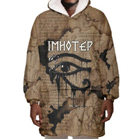 Imhotep Eye of Horus Wearable Blanket Hoodie Papyrus Scrolls Ancient Egyptian Medicine