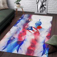 Puerto Rico Area Rug with Coqui Frog, Hibiscus Flowers, and Flag Landmark Design - Wonder Print Shop