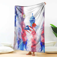 Puerto Rico Blanket with Coqui Frog, Hibiscus Flowers, and Flag Landmark Design - Wonder Print Shop