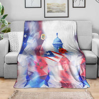 Puerto Rico Blanket with Coqui Frog, Hibiscus Flowers, and Flag Landmark Design - Wonder Print Shop
