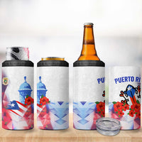 Puerto Rico 4 in 1 Can Cooler Tumbler with Coqui Frog, Hibiscus Flowers, and Flag Landmark Design - Wonder Print Shop