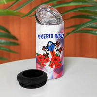 Puerto Rico 4 in 1 Can Cooler Tumbler with Coqui Frog, Hibiscus Flowers, and Flag Landmark Design - Wonder Print Shop