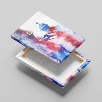 Puerto Rico Canvas Wall Art with Coqui Frog, Hibiscus Flowers, and Flag Landmark Design - Wonder Print Shop