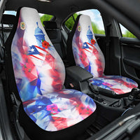 Puerto Rico Car Seat Cover with Coqui Frog, Hibiscus Flowers, and Flag Landmark Design - Wonder Print Shop