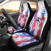 Puerto Rico Car Seat Cover with Coqui Frog, Hibiscus Flowers, and Flag Landmark Design - Wonder Print Shop