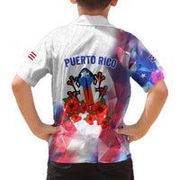 Puerto Rico Family Matching Off The Shoulder Long Sleeve Dress and Hawaiian Shirt with Coqui Frog, Hibiscus Flowers, and Flag Landmark Design - Wonder Print Shop
