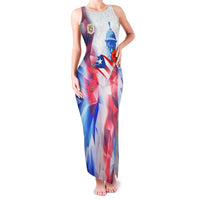 Puerto Rico Family Matching Tank Maxi Dress and Hawaiian Shirt with Coqui Frog, Hibiscus Flowers, and Flag Landmark Design - Wonder Print Shop