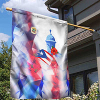 Puerto Rico Garden Flag with Coqui Frog, Hibiscus Flowers, and Flag Landmark Design - Wonder Print Shop