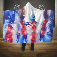 Puerto Rico Hooded Blanket with Coqui Frog, Hibiscus Flowers, and Flag Landmark Design - Wonder Print Shop