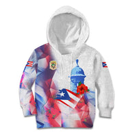 Puerto Rico Kid Hoodie with Coqui Frog, Hibiscus Flowers, and Flag Landmark Design - Wonder Print Shop