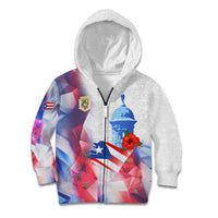 Puerto Rico Kid Hoodie with Coqui Frog, Hibiscus Flowers, and Flag Landmark Design - Wonder Print Shop