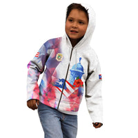 Puerto Rico Kid Hoodie with Coqui Frog, Hibiscus Flowers, and Flag Landmark Design - Wonder Print Shop