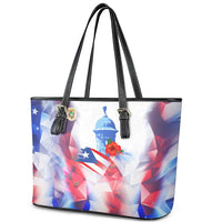 Puerto Rico Leather Tote Bag with Coqui Frog, Hibiscus Flowers, and Flag Landmark Design - Wonder Print Shop