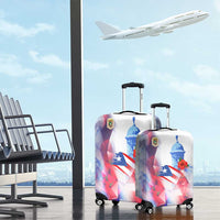 Puerto Rico Luggage Cover with Coqui Frog, Hibiscus Flowers, and Flag Landmark Design - Wonder Print Shop