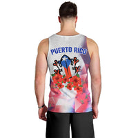Puerto Rico Men Tank Top with Coqui Frog, Hibiscus Flowers, and Flag Landmark Design - Wonder Print Shop
