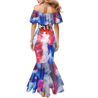 Puerto Rico Mermaid Dress with Coqui Frog, Hibiscus Flowers, and Flag Landmark Design - Wonder Print Shop