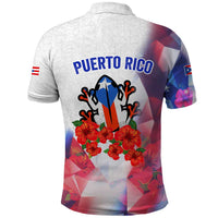 Puerto Rico Polo Shirt with Coqui Frog, Hibiscus Flowers, and Flag Landmark Design - Wonder Print Shop