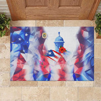 Puerto Rico Rubber Doormat with Coqui Frog, Hibiscus Flowers, and Flag Landmark Design - Wonder Print Shop