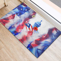 Puerto Rico Rubber Doormat with Coqui Frog, Hibiscus Flowers, and Flag Landmark Design - Wonder Print Shop
