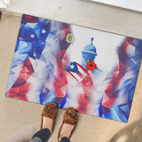 Puerto Rico Rubber Doormat with Coqui Frog, Hibiscus Flowers, and Flag Landmark Design - Wonder Print Shop