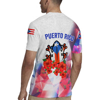 Puerto Rico Rugby Jersey with Coqui Frog, Hibiscus Flowers, and Flag Landmark Design - Wonder Print Shop