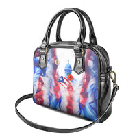 Puerto Rico Shoulder Handbag with Coqui Frog, Hibiscus Flowers, and Flag Landmark Design - Wonder Print Shop