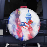 Puerto Rico Spare Tire Cover with Coqui Frog, Hibiscus Flowers, and Flag Landmark Design - Wonder Print Shop