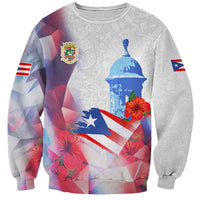 Puerto Rico Sweatshirt with Coqui Frog, Hibiscus Flowers, and Flag Landmark Design - Wonder Print Shop