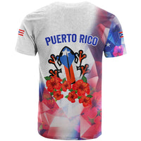 Puerto Rico T Shirt with Coqui Frog, Hibiscus Flowers, and Flag Landmark Design - Wonder Print Shop