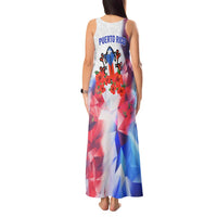 Puerto Rico Tank Maxi Dress with Coqui Frog, Hibiscus Flowers, and Flag Landmark Design - Wonder Print Shop