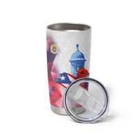Puerto Rico Tumbler Cup with Coqui Frog, Hibiscus Flowers, and Flag Landmark Design - Wonder Print Shop