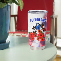 Puerto Rico Tumbler Cup with Coqui Frog, Hibiscus Flowers, and Flag Landmark Design - Wonder Print Shop