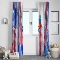 Puerto Rico Window Curtain with Coqui Frog, Hibiscus Flowers, and Flag Landmark Design - Wonder Print Shop