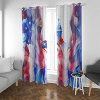 Puerto Rico Window Curtain with Coqui Frog, Hibiscus Flowers, and Flag Landmark Design - Wonder Print Shop