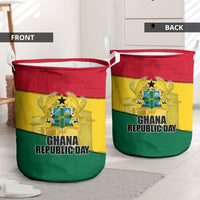 Ghana Republic Day Laundry Basket Ghanaian Pride Flag Colors With Coat Of Arms And Black Star