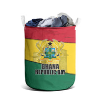 Ghana Republic Day Laundry Basket Ghanaian Pride Flag Colors With Coat Of Arms And Black Star