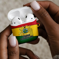 Ghana Republic Day AirPods Case Ghanaian Pride Flag Colors With Coat Of Arms And Black Star