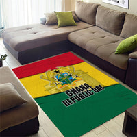 Ghana Republic Day Area Rug Ghanaian Pride Flag Colors With Coat Of Arms And Black Star