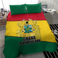Ghana Republic Day Bedding Set Ghanaian Pride Flag Colors With Coat Of Arms And Black Star